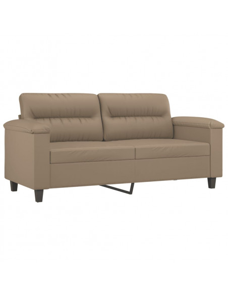 Divano a 2 Posti con Cuscini Cappuccino 140 cm in Similpelle