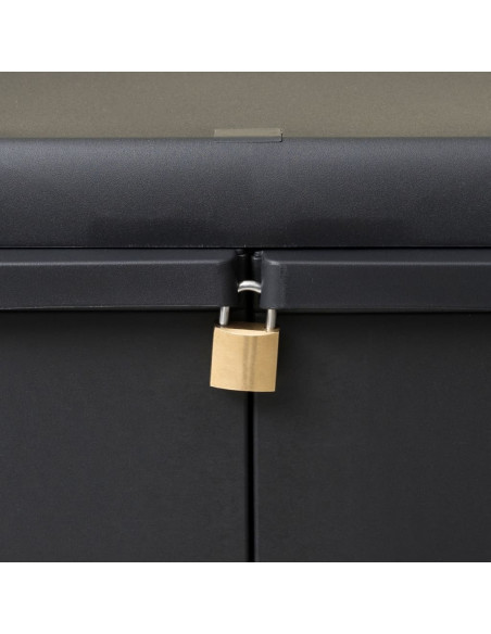 Armadietto da Giardino a 2 Ripiani Nero