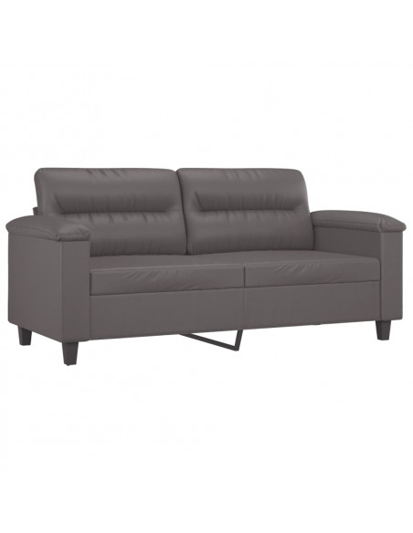 Divano a 2 Posti Grigio 140 cm in Similpelle