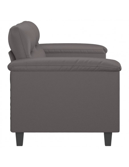 Divano a 2 Posti Grigio 140 cm in Similpelle