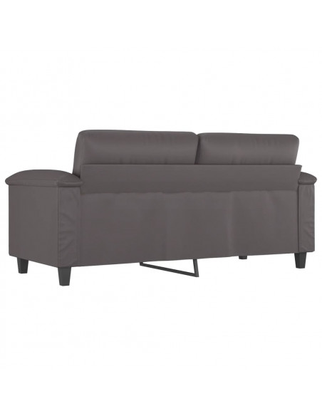Divano a 2 Posti Grigio 140 cm in Similpelle