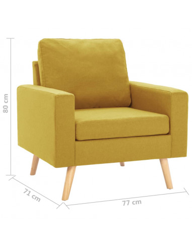 Set Divani 2 pz in Tessuto Giallo