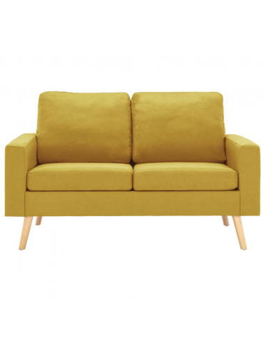Set Divani 2 pz in Tessuto Giallo