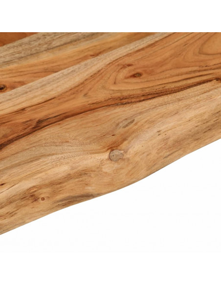Mensola a Muro 90x20x3,8cm Rettangolare Legno Acacia Bordi Vivi