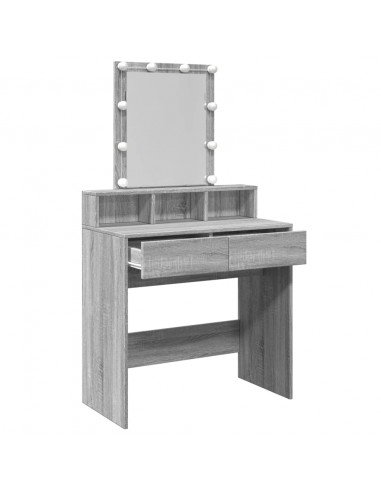 Toeletta con LED Grigio Sonoma 80x41x144,5 cm