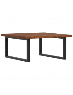 Ripiano a Parete per Lavabo in Acciaio e Massello di Rovere 2