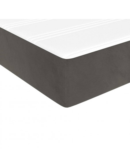 Materasso a Molle Grigio Scuro 80x200x20 cm in Velluto