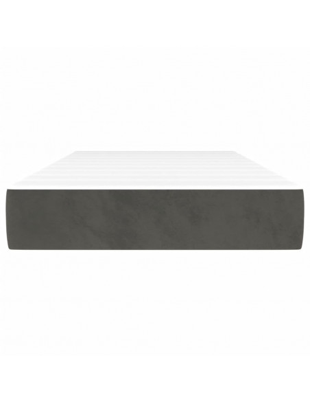 Materasso a Molle Grigio Scuro 90x190x20 cm in Velluto