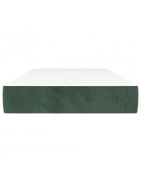 Materasso a Molle Verde Scuro 90x190x20 cm in Velluto