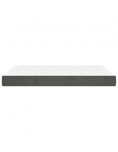 Materasso a Molle Grigio Scuro 140x190x20 cm in Velluto