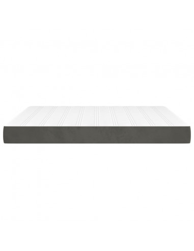 Materasso a Molle Grigio Scuro 160x200x20 cm in Velluto