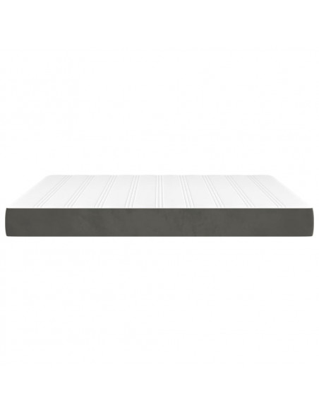 Materasso a Molle Grigio Scuro 160x200x20 cm in Velluto