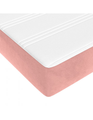 Materasso a Molle Insacchettate Rosa 160x200x20 cm in Velluto