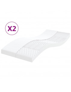 Materassi in Schiuma 2pz Bianchi 100x200cm 7 Zone Durezza 20ILD 2