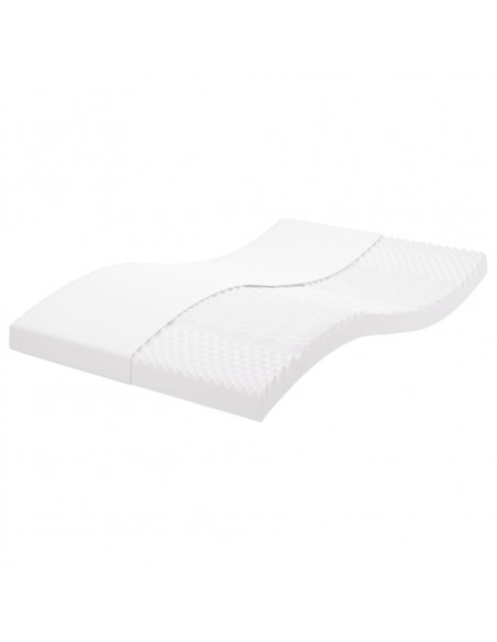 Materasso in Schiuma Bianco 140x190 cm 7 Zone Durezza 20 ILD