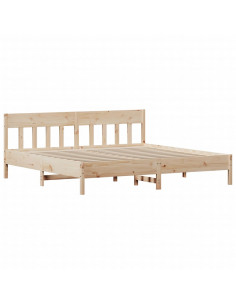 Letto senza Materasso 200x200 cm in Legno Massello di Pino 2