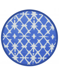 Tappeto da Esterno Blu e Bianco Ø200 cm in PP 2