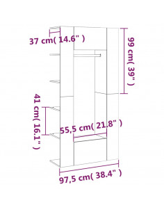 Mobili da Corridoio 2 pz Grigio Sonoma in Legno Multistrato