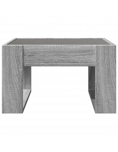 Tavolino da Salotto con LED Infinity Grigio Sonoma 50x53x30 cm