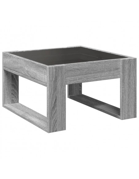 Tavolino da Salotto con LED Infinity Grigio Sonoma 50x53x30 cm