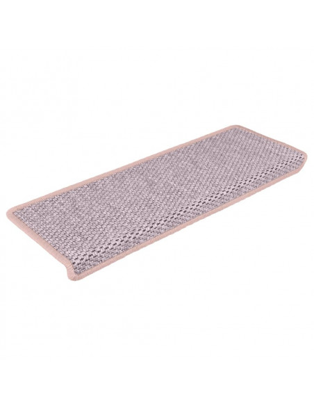 Tappeti Autoadesivi Scale Aspetto Sisal 15 pz 65x21x4 cm Rossi