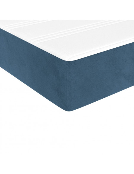 Materasso a Molle Blu Scuro 120x190x20 cm in Velluto