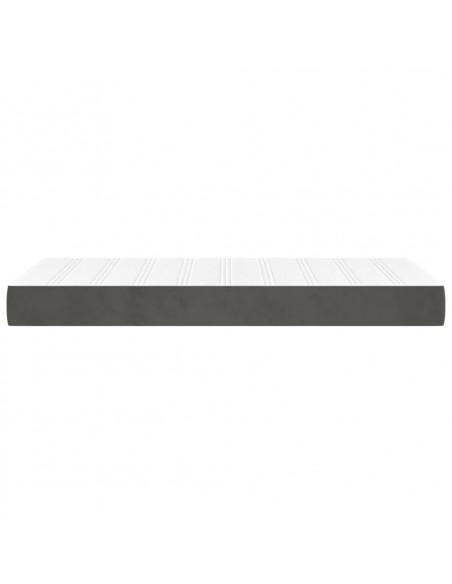 Materasso a Molle Grigio Scuro 120x190x20 cm in Velluto