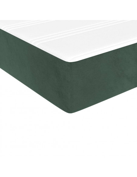 Materasso a Molle Verde Scuro 120x190x20 cm in Velluto