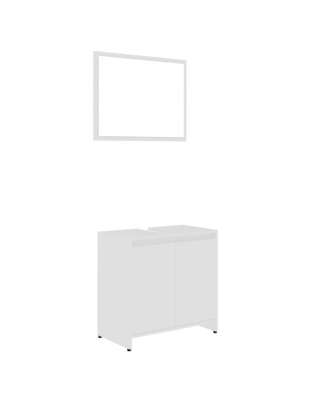Set Mobili da Bagno Bianco in Legno Multistrato