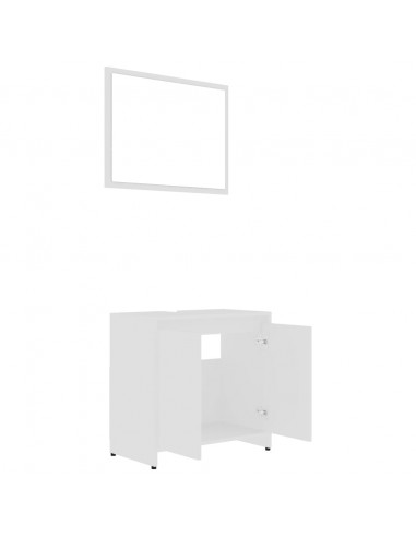 Set Mobili da Bagno Bianco in Legno Multistrato