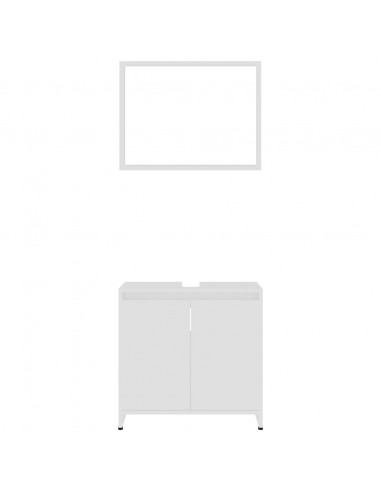 Set Mobili da Bagno Bianco in Legno Multistrato