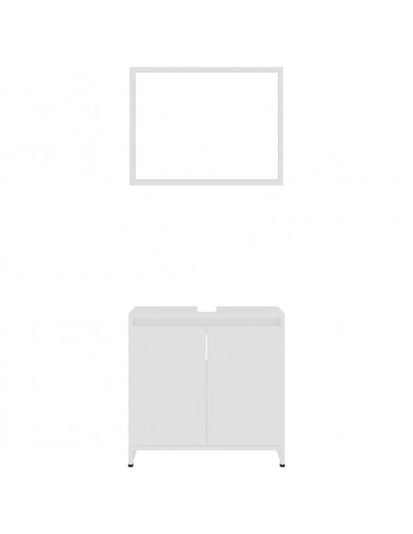 Set Mobili da Bagno Bianco in Legno Multistrato