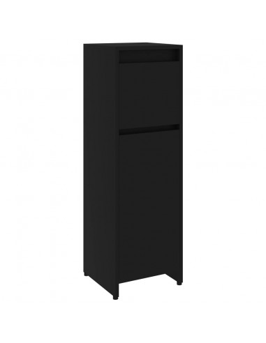 Mobile da Bagno Nero 30x30x95 cm in Legno Multistrato