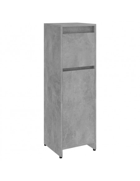 Mobile da Bagno Grigio Cemento 30x30x95 cm in Legno Multistrato