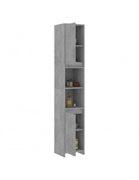 Mobile da Bagno Grigio Cemento 30x30x183,5 cm Legno Multistrato
