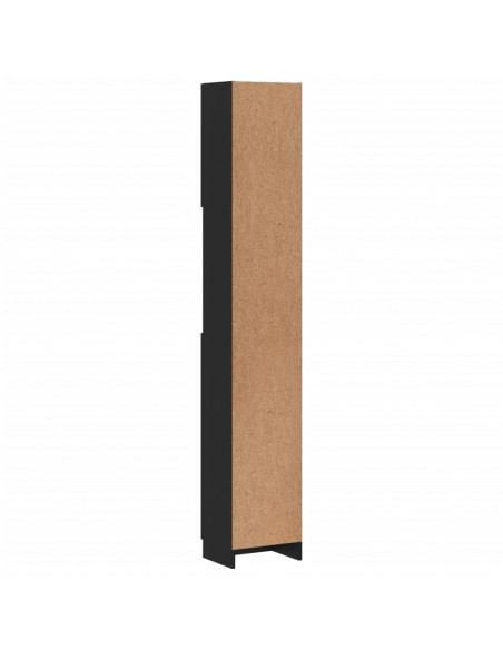 Mobile da Bagno Nero 32x25,5x190 cm in Legno Multistrato