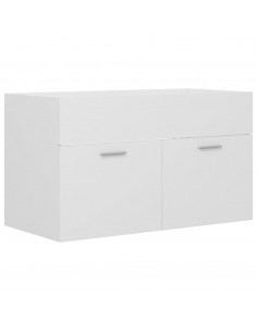 Mobile Sottolavabo Bianco 80x38,5x46 cm in Legno Multistrato 2