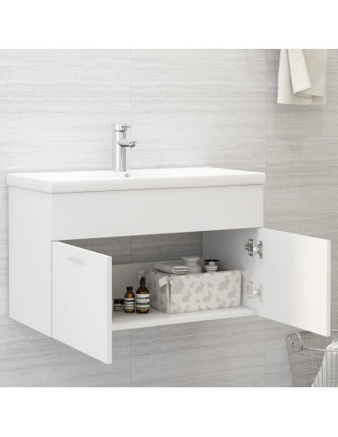 Mobile Sottolavabo Bianco 80x38,5x46 cm in Legno Multistrato