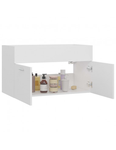 Mobile Sottolavabo Bianco 80x38,5x46 cm in Legno Multistrato