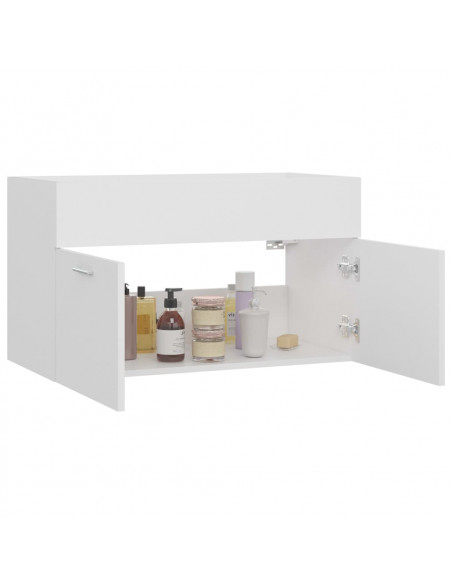 Mobile Sottolavabo Bianco 80x38,5x46 cm in Legno Multistrato