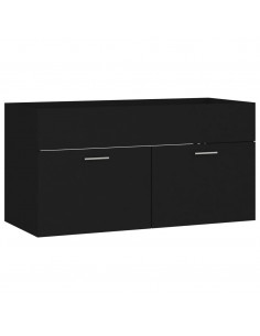 Mobile Sottolavabo Nero 90x38,5x46 cm in Legno Multistrato 2