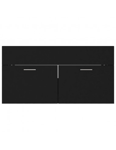 Mobile Sottolavabo Nero 90x38,5x46 cm in Legno Multistrato