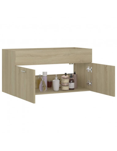 Mobile Sottolavabo Rovere Sonoma 90x38,5x46cm Legno Multistrato