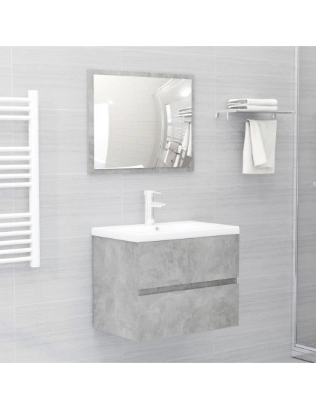 Mobile Lavabo Grigio Cemento 60x38,5x45 cm in Legno Multistrato
