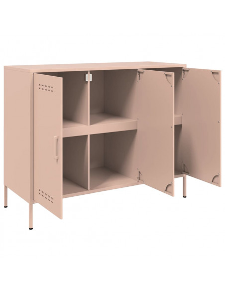 Credenza Rosa 100,5x39x79 cm in Acciaio Laminato a Freddo