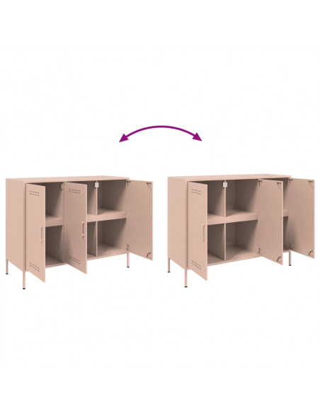 Credenza Rosa 100,5x39x79 cm in Acciaio Laminato a Freddo