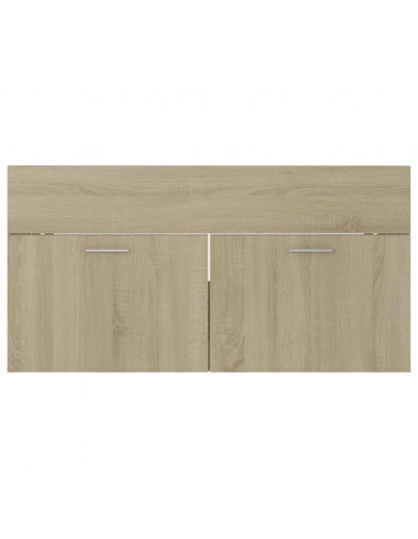 Set Mobili da Bagno 2 pz Rovere Sonoma in Legno Multistrato