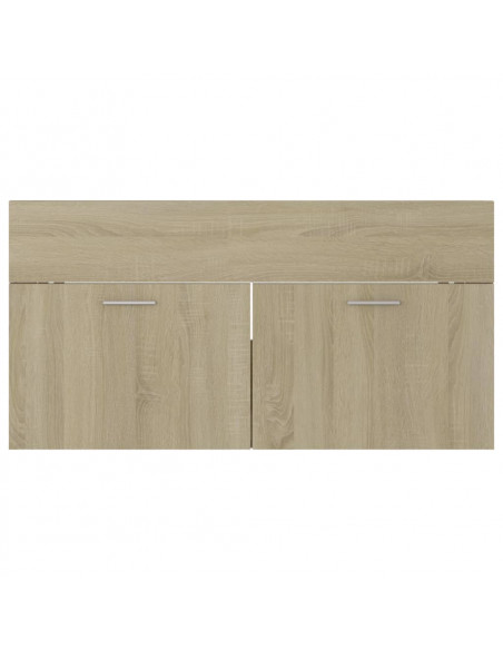 Set Mobili da Bagno 2 pz Rovere Sonoma in Legno Multistrato