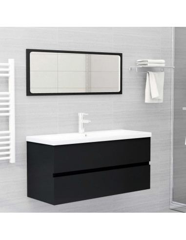 Mobile Lavabo Nero 100x38,5x45 cm in Legno Multistrato