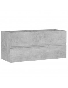 Mobile Lavabo Grigio Cemento 100x38,5x45cm in Legno Multistrato 2